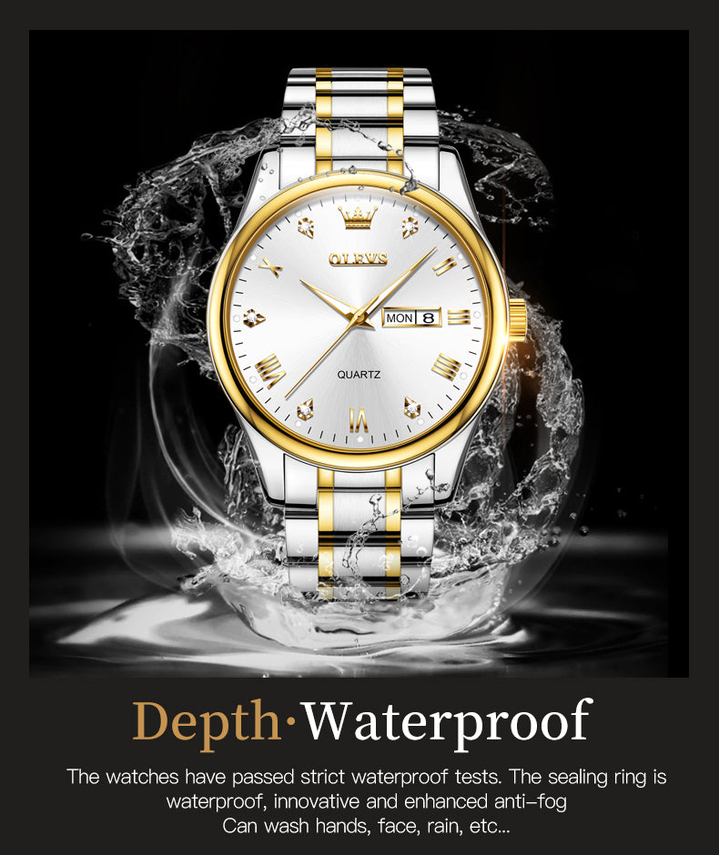 Waterproof shop quartz watch